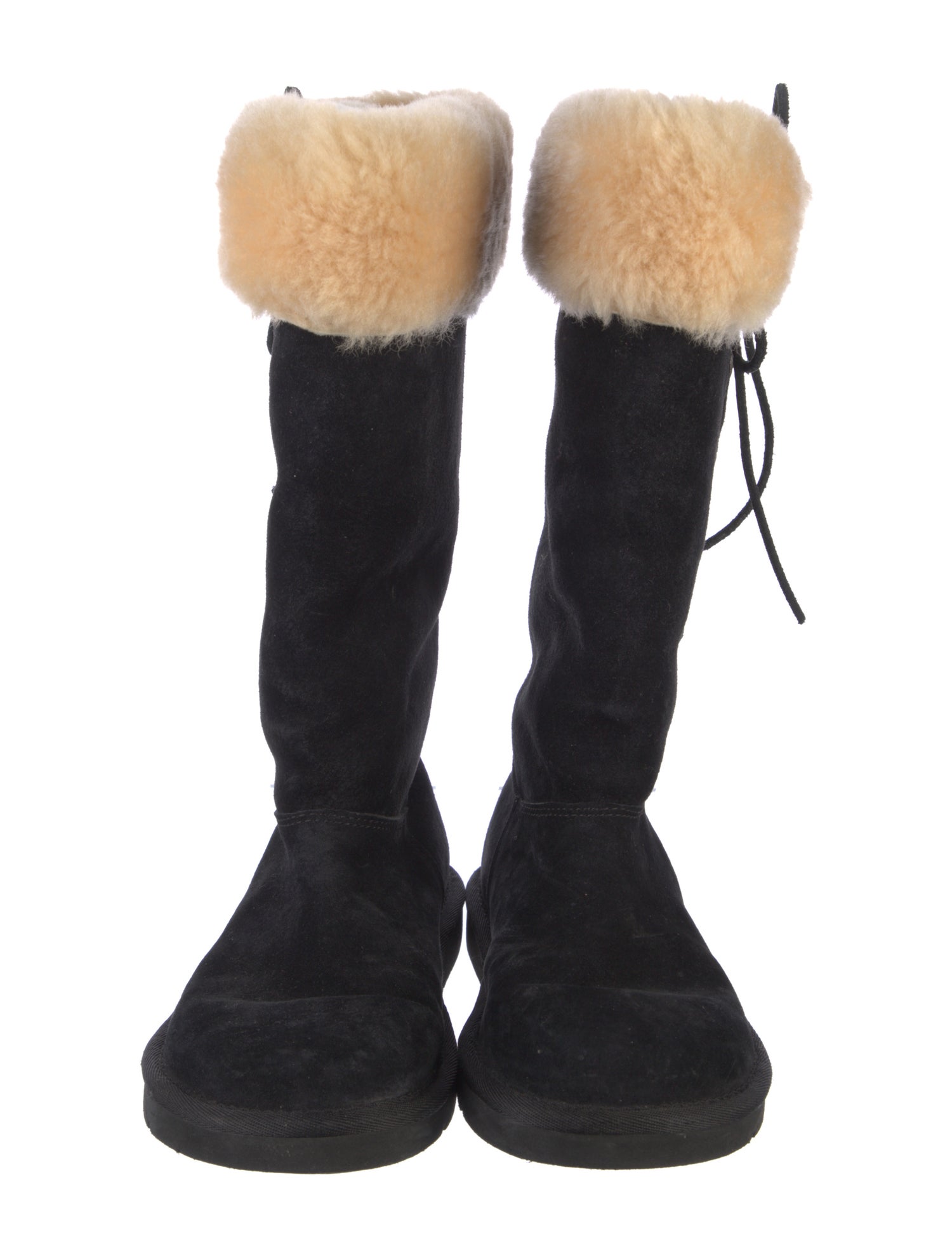 UGG Suede Fur Trim Boots